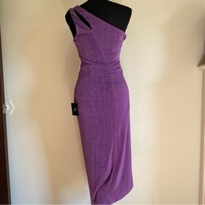 Elegant Purple One-Shoulder Dress